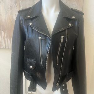 RE/DONE black distressed moto jacket size L NEW without tags NWT